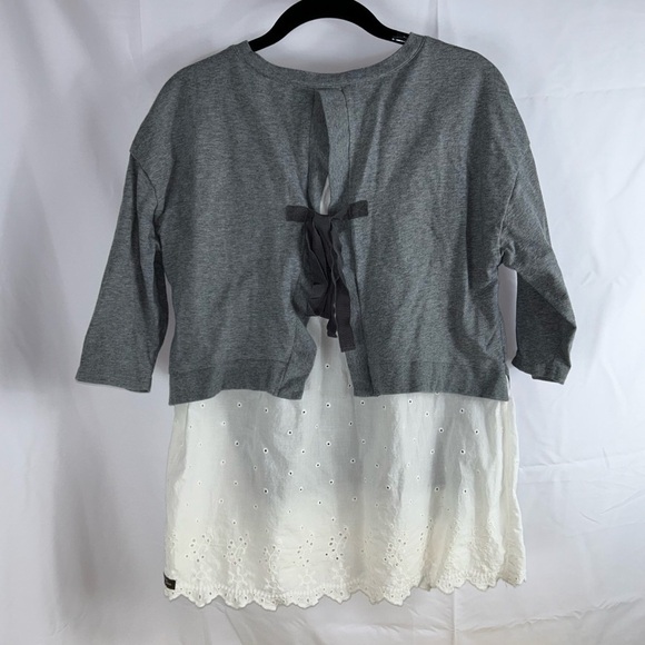 Matilda Jane Top In The Clouds Eyelet Tie Back Half Sleeve Pullover Crewneck - Picture 4 of 14